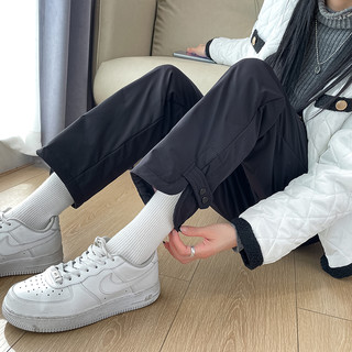 高端白色轻薄羽绒裤女外穿冬季高腰显瘦加厚保暖小个子棉裤子