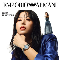 EMPORIO ARMANI Armani阿玛尼 EMPORIO ARMANI女表满天星蓝色石英表AR11594