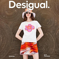 Desigual 24春夏花朵刺绣印花女式T恤