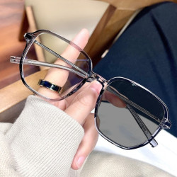 erilles156变色两用镜片韩版tr90方框插芯眼镜架