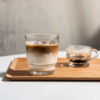 ins风竖条纹加厚玻璃杯咖啡杯水杯家用日式茶水杯高颜值牛奶杯