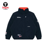 Aape男装秋冬猿颜徽章字母刺绣双面穿立领保暖夹克7626XXL