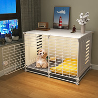蔻丝 Coleshome狗笼子小型犬带厕所家用室内泰迪比熊阳台围栏 【幼犬款赠除臭球】白色加固2列