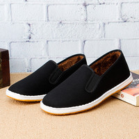 颐福元老北京布鞋男手工千层底传统布鞋中老年休闲透气爸爸鞋开车散步鞋 冬季加绒款(运动鞋码) 44