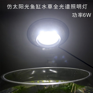 合思美鱼缸水草灯LED全光谱草缸造景灯圆形缸照明夹灯小型暴藻灯 6W全光谱灯（吸盘式