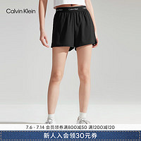 Calvin Klein【吸湿速干】运动24夏季女ck松紧提花舒适跑步运动短裤4WS4S819 001-太空黑 M