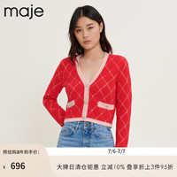 Maje女装【红品】法式修身红色提花内搭针织衫MFPCA00265 红色 T