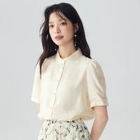 凉爽天丝法式高级感薄款衬衣女2024夏季气质通勤时尚短袖衬衫