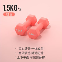 铁人（IRONMAN）哑铃女士器材家用男小哑铃女一对初学者瘦臂儿童1公斤2kg瑜伽 磨砂奶茶粉1.5KG*2 1KG