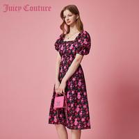 Juicy Couture橘滋【2024夏】微醺梅子Logo水果花卉图案印花连衣裙