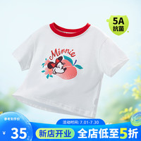 迪士尼宝宝（Disney Baby）童装男童T恤迪士尼宝宝系列卡通短袖T恤 女童S038 本白 90