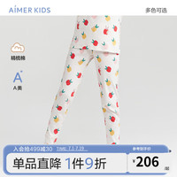 爱慕儿童（AIMER KIDS）秋冬打底棉印花儿童保暖内衣男女童保暖裤打底内衣长袖上衣/长裤 女长裤-小苹果 140