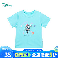 迪士尼宝宝（Disney Baby）童装儿童短袖T恤纯棉圆领上衣迪士尼宝宝卡通 米妮香草绿 90