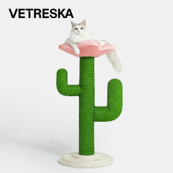 未卡 花花仙人掌猫爬架磨爪抓板猫抓柱猫架麻绳猫爬架猫窝猫树一体 花花仙人掌猫爬架