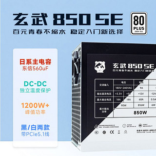 驿晨宇玄武850SE白牌额定850W峰值1200W+玄武新接口超核负载电源【3天内】