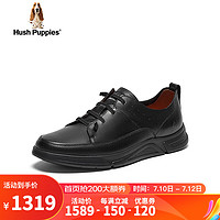 暇步士（Hush Puppies）板鞋男士休闲透气一脚蹬旅游小白鞋B7H01CM4 黑色 38