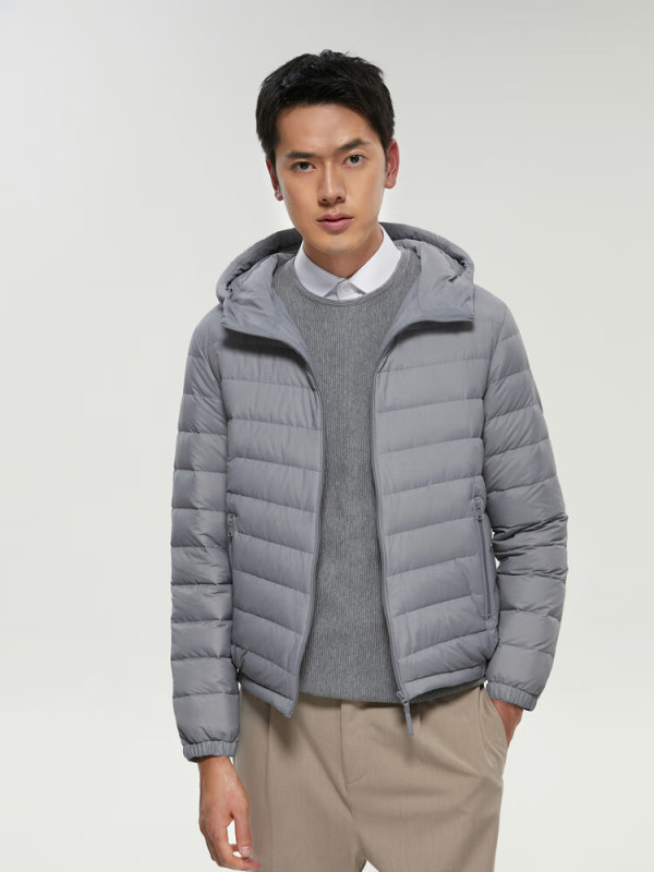 bosideng波司登奥莱秋季羽绒服男新年红基础轻暖短款纯色90绒保暖外套