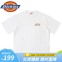 dickies短袖T恤 百搭年新款休闲版型纯棉情侣T恤 DK012902 白/森林绿 S