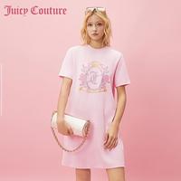Juicy Couture橘滋【2024夏】梦之重工Logo彩钻印花天鹅绒连衣裙