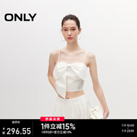ONLY2024夏季新款时尚设计感蝴蝶结短款吊带雪纺衫女