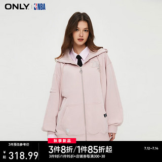 ONLYNBA联名款休闲连帽开衫宽松卫衣女|12419R006 C19 季浅粉色 155/76A/XS