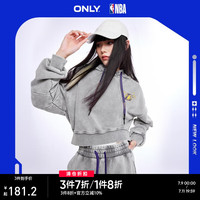 ONLYNBA联名款宽松连帽字母短款卫衣女|12319S017 H11 黑色水洗BLACK WASH 155/76A/XS