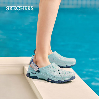 斯凯奇（Skechers）【程潇同款】夏河马泡泡鞋女士外穿耐磨防滑洞洞鞋凉鞋111444 浅绿色/薄荷绿色/AQMT 38