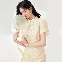 【旗开得胜】送考旗袍夏季国风开衩新中式刺绣连衣裙女气质高级感