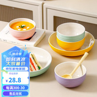 川岛屋多巴胺餐具碗碟套装家用2024陶瓷饭碗特别好看的碗 8英寸深盘(渐变紫)