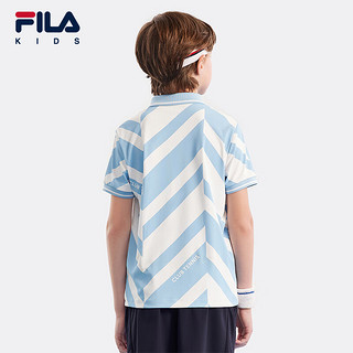 FILA【凉感】斐乐童装儿童上衣2024男中大童运动短袖POLO衫 满印一-ZA 140cm