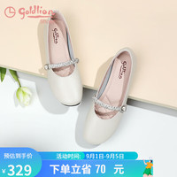 金利来(goldlion)女鞋舒适软底玛丽珍平底鞋圆头低跟单鞋女 66203002621P米白37