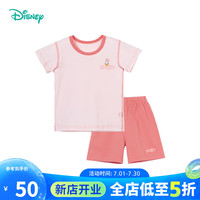 迪士尼宝宝(Disney Baby)迪士尼童装儿童套装米奇米妮短袖套装夏日透气舒适 女童桃粉ZD2DT057 110cm