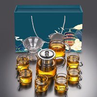 豪峰经典玻璃茶具套装家用功夫茶杯透明简约客厅办公室高温茶壶泡茶壶