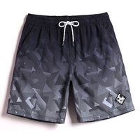 盖浪（GAILANG） 沙滩裤男女速干带内衬宽松大码度假平角泳裤休闲温泉裤 灰渐变(男-带内衬) L
