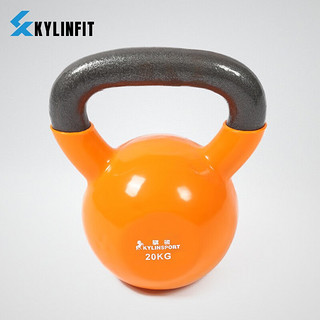 KYLINFIT 浸塑壶铃 男士家用壶铃铸铁浸塑提壶哑铃力量训练手臂深蹲壶铃球 8kg