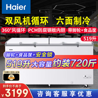 Haier 海尔 BC/BD-519HEM 商用卧式冰柜 519L 白