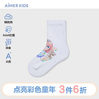 爱慕儿童（AIMER KIDS）小猪佩奇卡通IP抑菌消臭棉袜儿童袜子男女童网眼平纹四季袜A类 小布娃娃四季短袜AK194F151 18(脚长16-18cm，4-6岁)