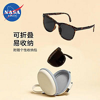 NASA RHUDE可折叠墨镜防晒太阳镜男女开车防紫外线ins同款/YB 墨玳瑁（精品眼镜盒+眼镜布）