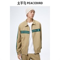【秋冬夹克】太平鸟男装满印PU皮夹克潮休闲外套仿羊羔毛茄克