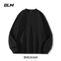 GLM 卫衣男潮流青少男生休闲学院风宽松帅气套头上衣服 【常规款】黑（纯色） L