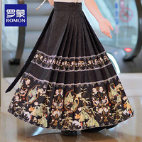 罗蒙儿童马面裙秋冬女童汉服 马面裙黑色【单裙子】 150