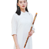 伶吟伶吟专业竹笛初学横笛考级苦竹笛子 棕色双接白铜 C调