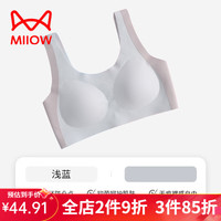猫人（MiiOW）少女内衣女童初高中发育期二三阶段10-12-18岁无痕背心文胸 浅蓝【亲肤透气】 M【7A积雪草抑菌】60-80斤
