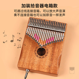 阿萨斯拇指琴21音卡林巴琴成人儿童初学手指琴便携乐器 桃电箱款