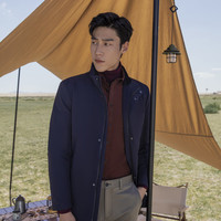 雅戈尔 羽绒服男立领长款羽绒服锦纶耐穿舒适透气男士上衣外套 VRYL429979FQA藏青