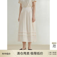 自巧(ZIQIAO)小个子法式方领衬衫半身裙套装女季高腰显瘦a字裙 杏仁米半身裙 4【155-158cm左右参考】