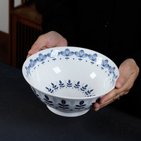 元青(MULTIPOTENT)谢氏家瓷系列日式藤叶纹家用陶瓷8.25寸拉面碗釉下彩复古青花汤碗餐具