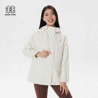 KOLON SPORT 可隆防水冲锋衣 女子户外登山徒步防风透湿运动夹克外套 LKJK4WTT42-CR 米白 L