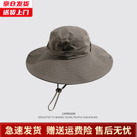 槿城西部牛仔帽女旅游露营渔夫帽夏季防晒遮阳帽户外登山太阳帽子男潮 军绿 均码(54-60cm)