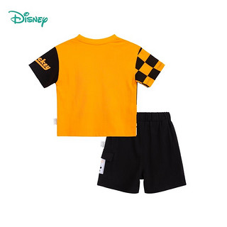 迪士尼宝宝（Disney Baby）童装儿童套装活力夏日米奇男童卡通短袖套装纯棉 橙黑 24个月/身高90cm